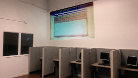 Call Center with Large Screen to show leads information